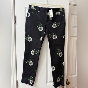 Banana Republic Black Floral Trousers